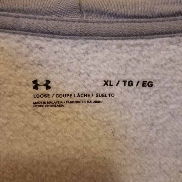 Under Armour Gray Zip-Up Hoodie, Men's XL - Picture 5 of 9